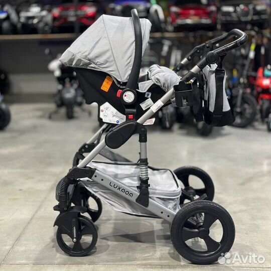 Новая коляска трансформер 3в1 серая
