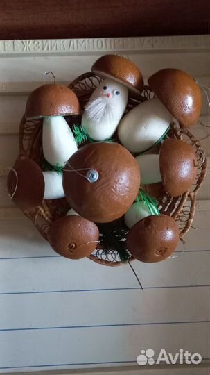 Елочная игрушка гриб hand made