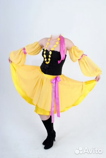 Костюм, сцена, шифон, атлас, фолк