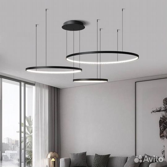 Подвесной LED светильник 3 кольца 40+60+80