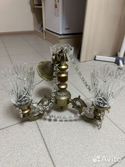 Люстра потолочная СССР хрусталь винтаж