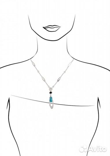 Колье Bvlgari Elisia White Gold Diamonds Topaz Nec