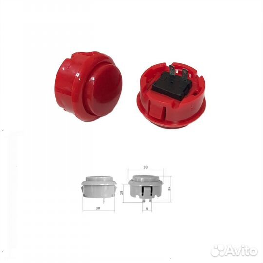 1 шт Кнопочный переключатель RC-1009-30-R 12 А с т