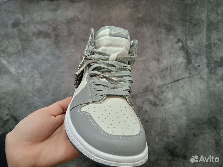 Кроссовки кеды Nike air Jordan Dior grey