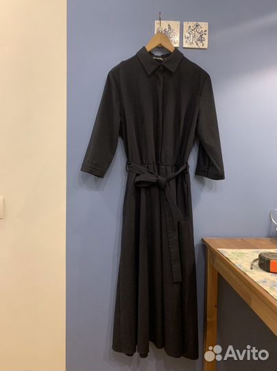 Платье рубашка на поясе е в мелкую клеточку