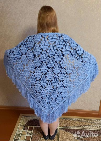 Шали крючком,ручная работа