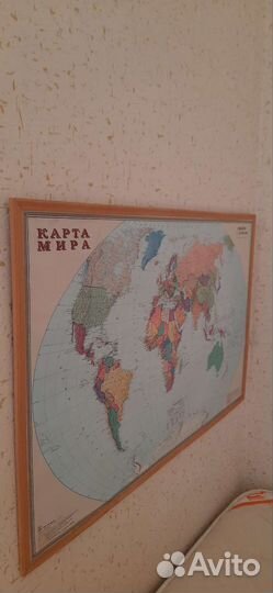 Карта мира в рамке