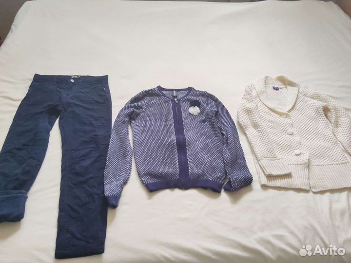 Брюки утепл, кардиганы 140-146р