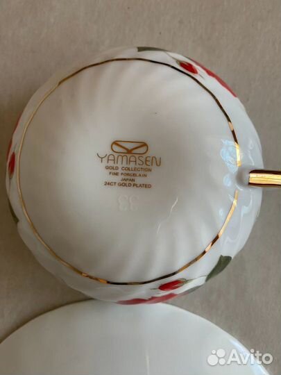 Фарфор Yamasen. Япония. Чайная пара. Тонкий фарфор