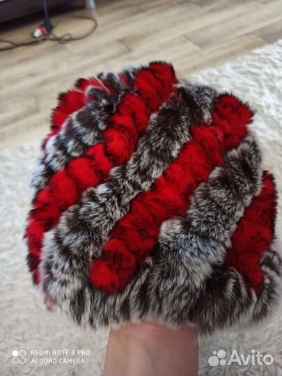 Шапка кролик вязаный