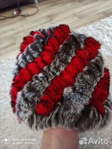 Шапка кролик вязаный