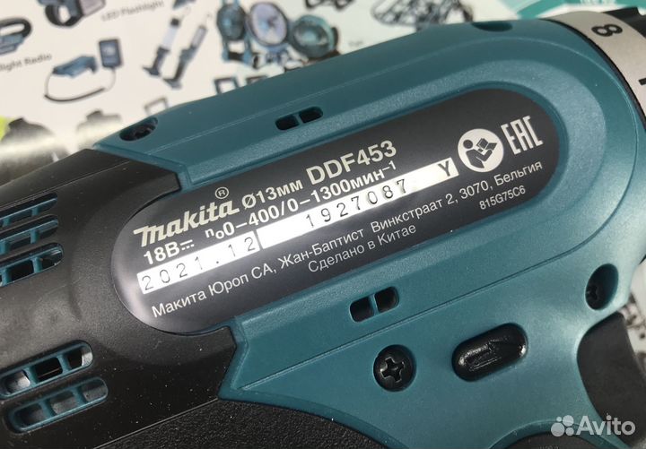 Аккумуляторная дрель-шуруповерт Makita DDF453 18В