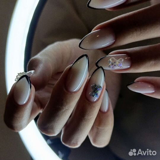 Наращивание/креативное, педикюр, покрытие