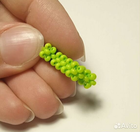 Динозаврик из бисера, ручная работа, зеленый