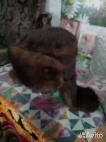 Норковая шапка мужская ушанка