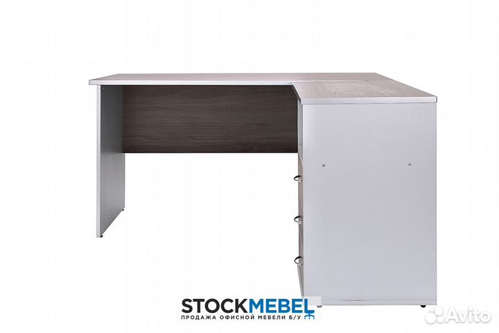 Офисный стол с тумбой Премиум. Ясень Анкор