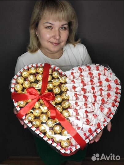 Сердце из конфет Рафаэлло