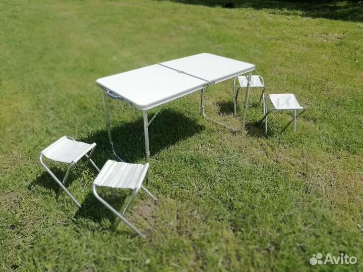 Стол складной большой 120х60 + 4 стула