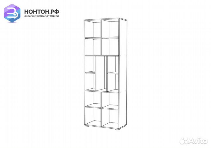 Стеллаж Неаполь-1 бетон светлый / дуб сонома