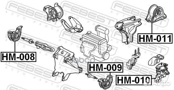 HM-011 подушка двс задняя правая АКПП Honda Ci