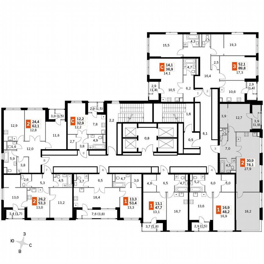 2-к. квартира, 78,1 м², 35/35 эт.
