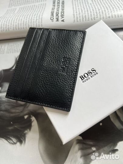 Картхолдер hugo boss натуральная кожа