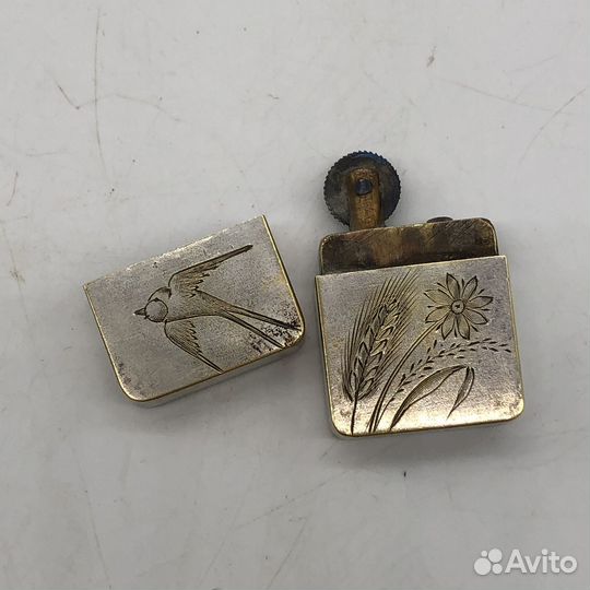 Старинная латунная зажигалка, винтаж