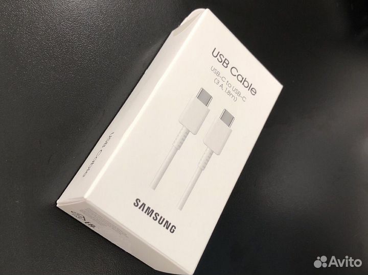 Кабель Samsung Type-C-Type-C 3A, 1,8м Белый