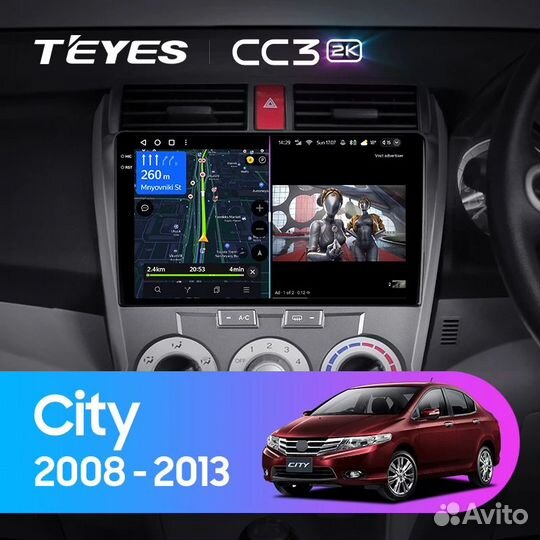 Магнитола для Honda City 2008-13 Teyes CC3 2k 4/32