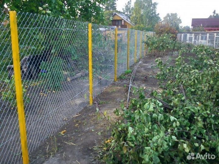 Забор из сетки рабицы