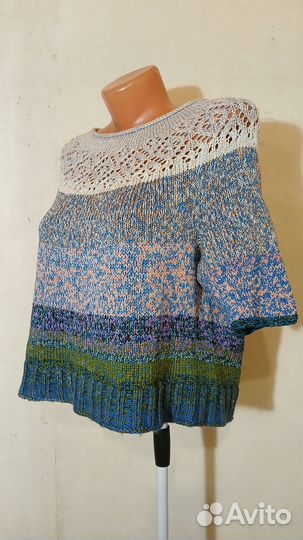 Джемпер весенний вязаный 46р ручная работа