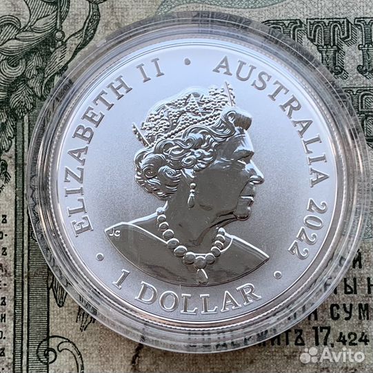 Унция серебра 2022 года Австралия Слон Зоопарк