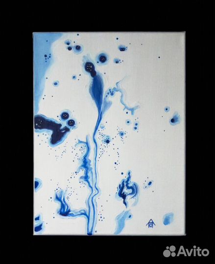 Картина акрилом. Абстракция. Капли