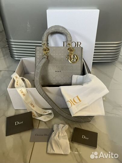 Сумка christian dior d lady серая