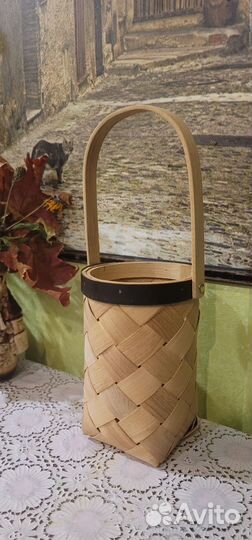 Корзина плетеная для ягод / интерьерная новая