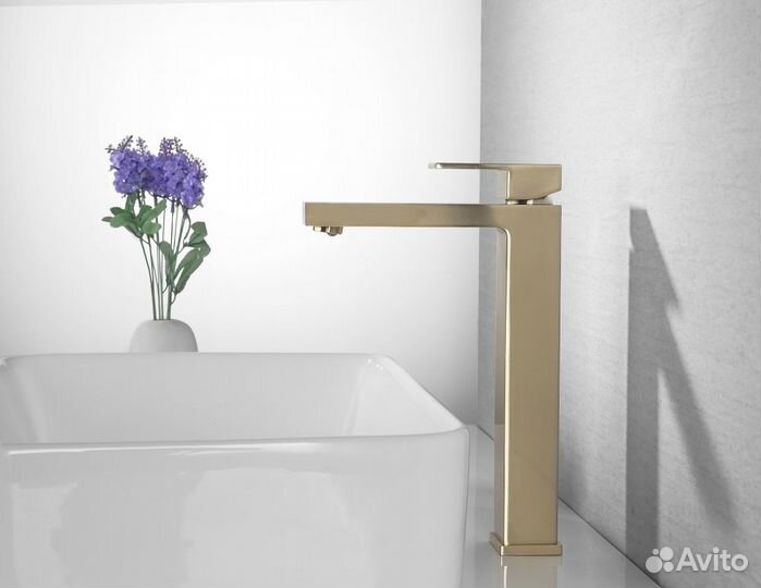 Смеситель для раковины abber Daheim AF8211G, матовое золото