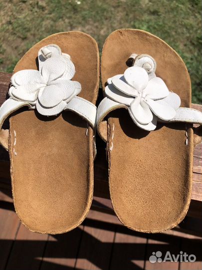 Сланцы кожаные для девочки