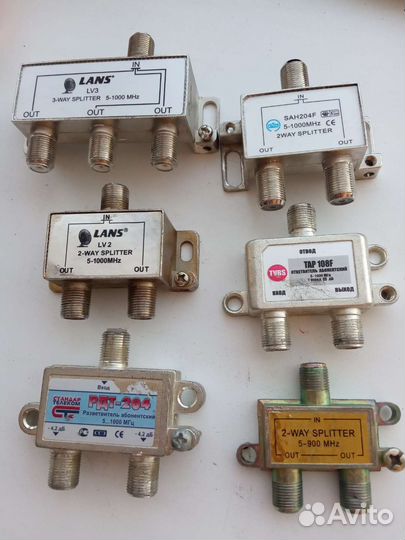 Делитель тв сигнала, разьем-F, соединитель кабеля