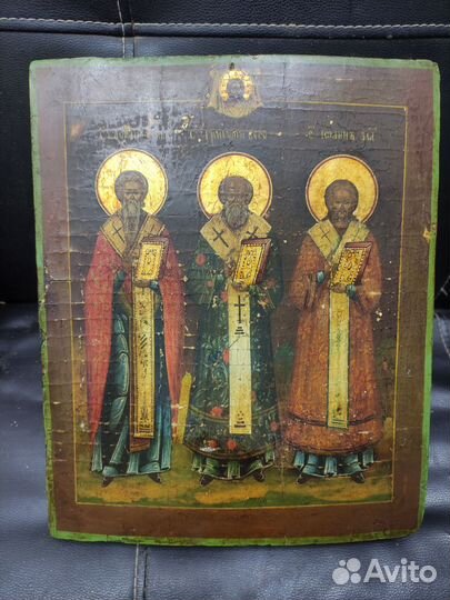 Икона св Василий св Григорий св Иоанн Златоуст
