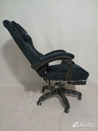 Кресло геймерское из ткани. Черный цвет. Новое