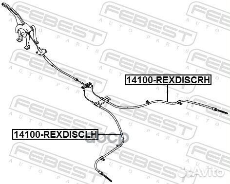Трос стояночного тормоза левый SsangYong Rexton