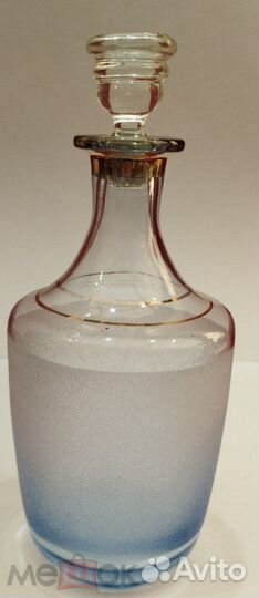 Графин. Синие напыление. Стекло. 22 см. СССР