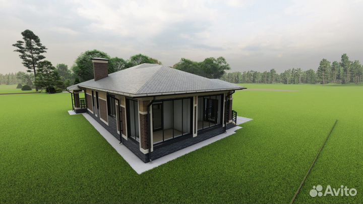 Альбом проект одноэтажного дома - 206,57 м2