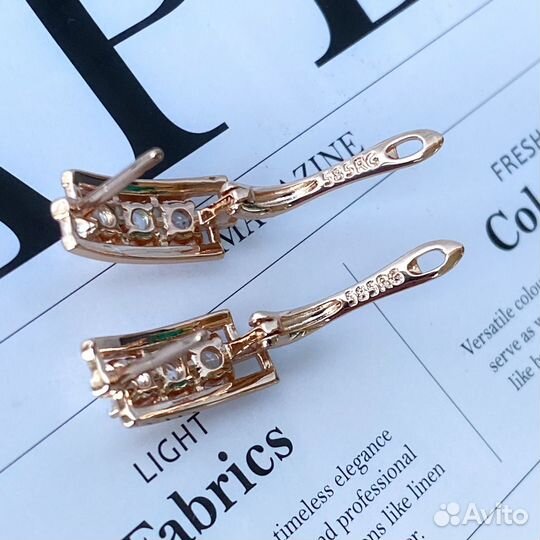 Серьги италия покрытие золото