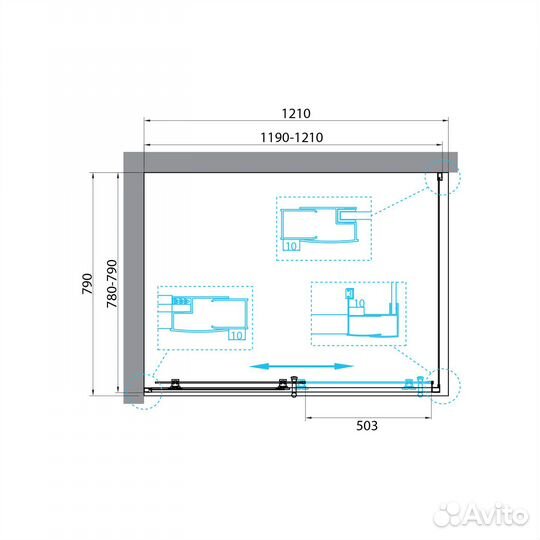 Душ. уголок BelBagno 120x80 uno-195-ah-1-120/80-c