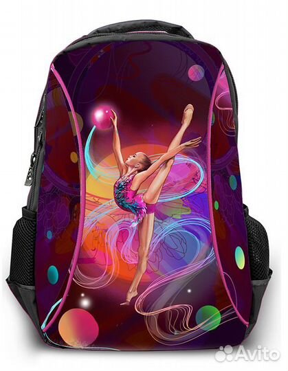 Рюкзак для гимнастики (ткань п/э, черный/розовый)