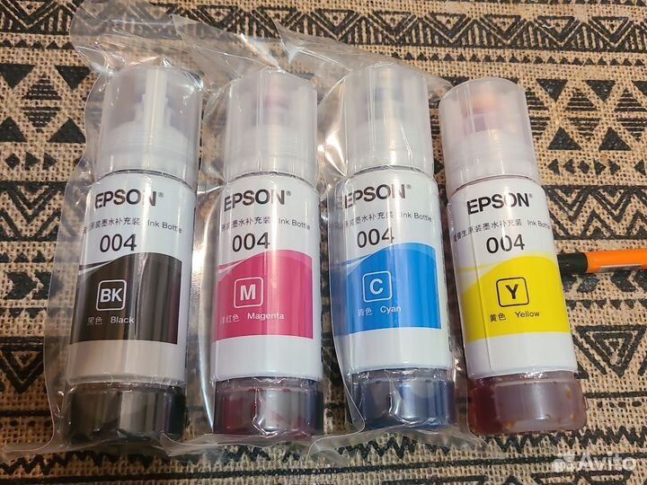 Чернила для принтера epson оригинал 4шт