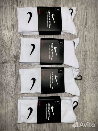 Носки nike everyday белые высокие 12 пар
