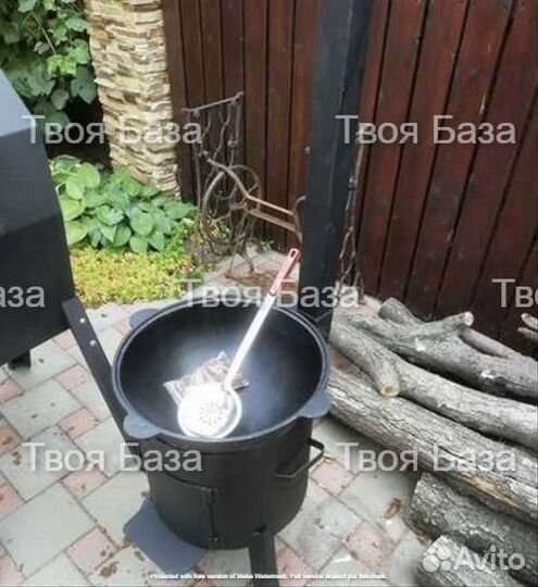 Казан чугунный + печь комплект 12 литров