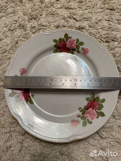 Тарелки фарфоровые советские роза
